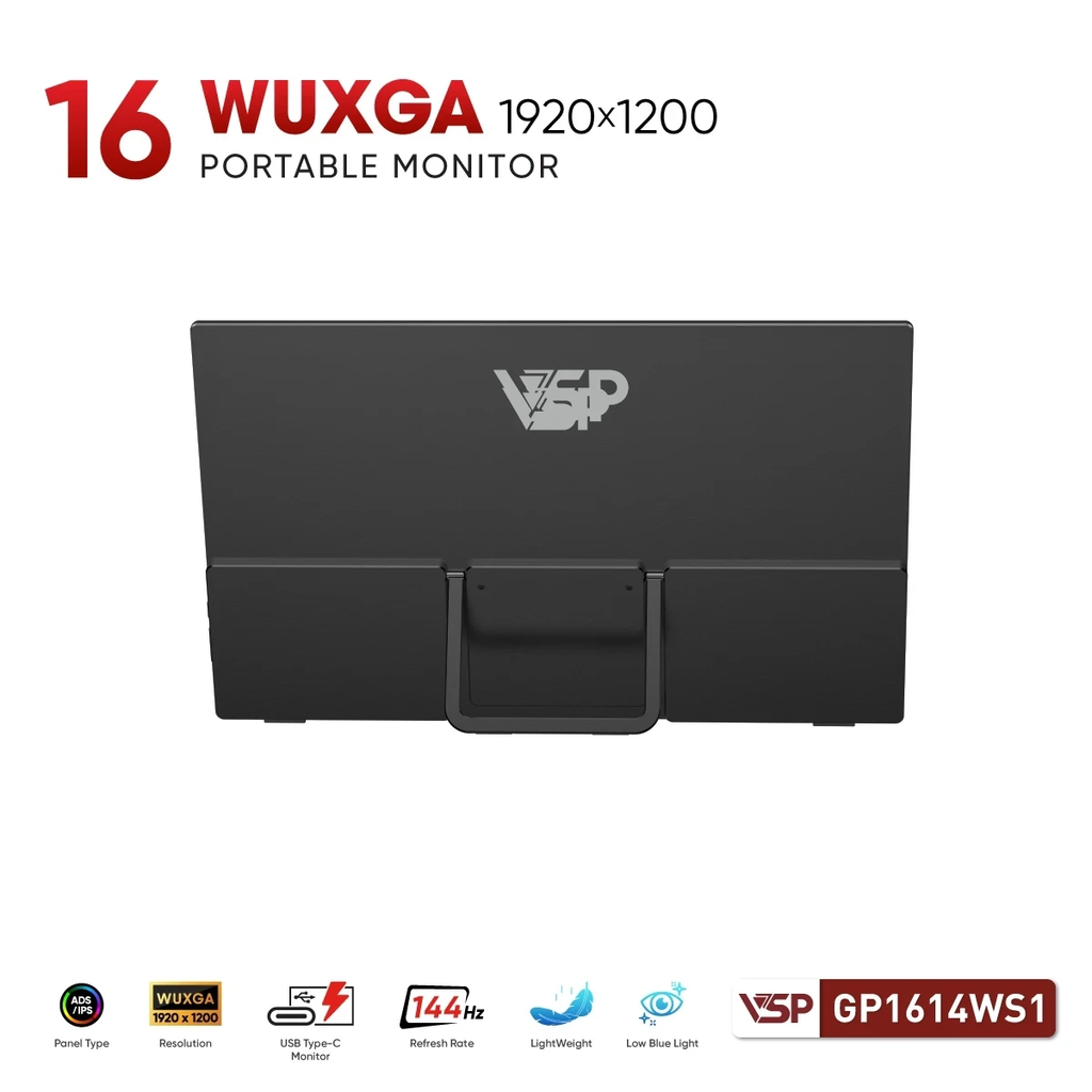 Màn Hình Di Động VSP GP1614WS1 (16inch / IPS / WUXGA / 144Hz / 1ms / Non-Touch)