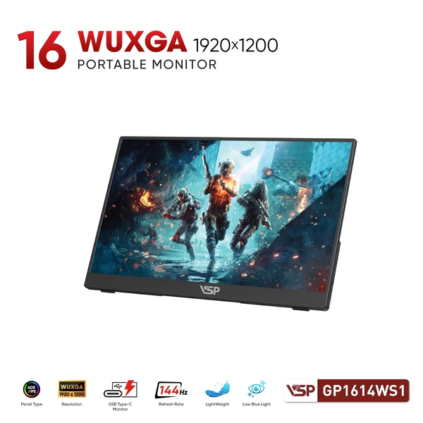  Màn Hình Di Động VSP GP1614WS1 (16inch / IPS / WUXGA / 144Hz / 1ms / Non-Touch) 