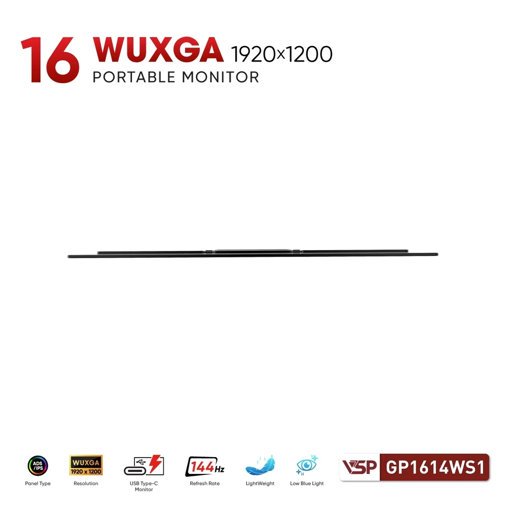 Màn Hình Di Động VSP GP1614WS1 (16inch / IPS / WUXGA / 144Hz / 1ms / Non-Touch)