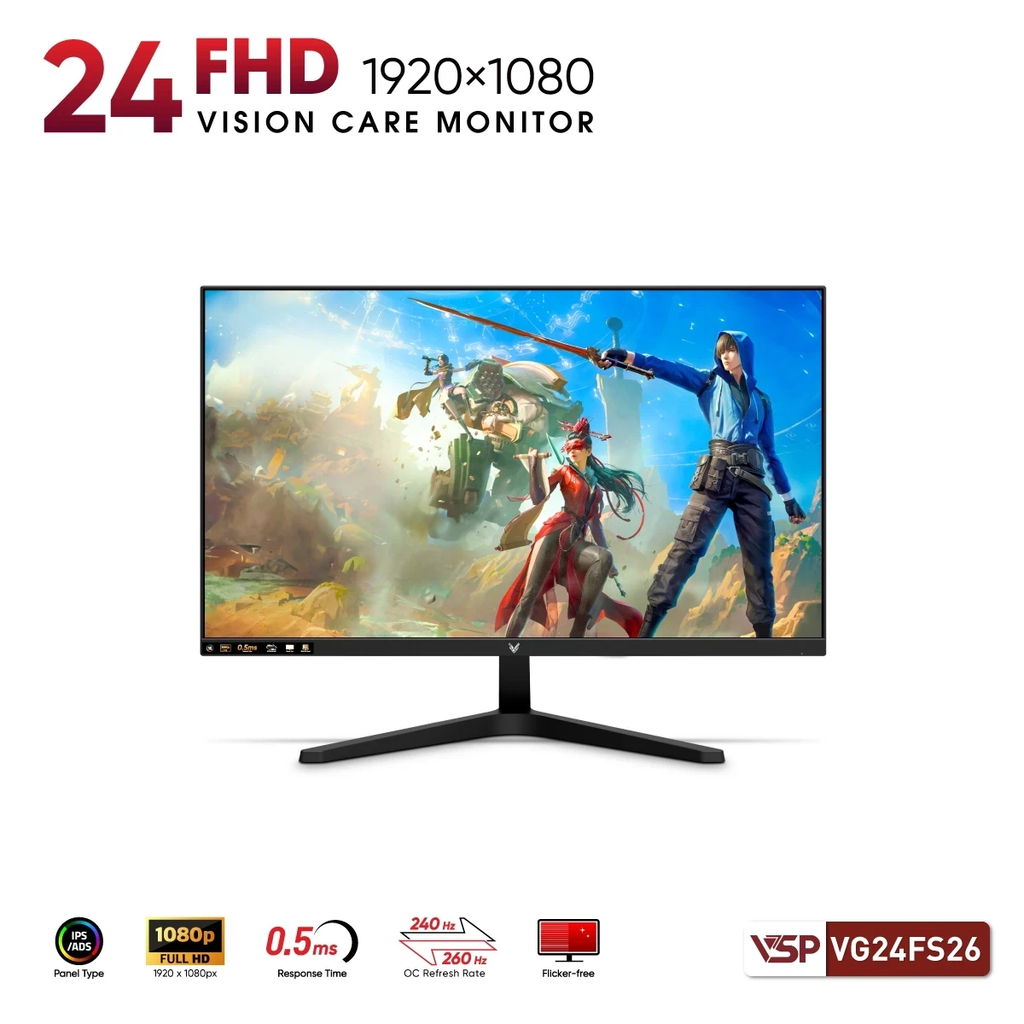 Màn Hình VSP VG24FS26 (24 inch / IPS / FHD / 260Hz / 0.5ms)