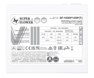  Nguồn Máy Tính PSU Super Flower Leadex VIII Platinum Pro 1000W ATX 3.1 White 