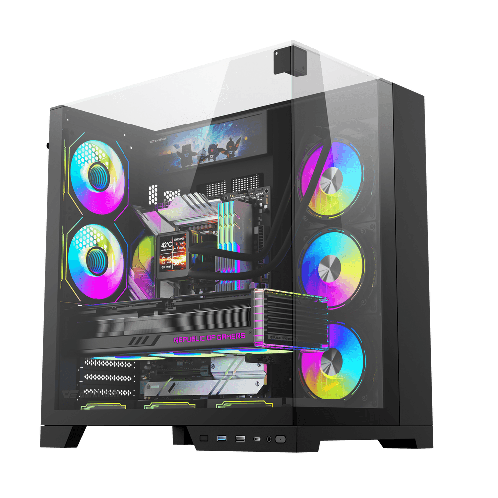 VỎ CASE MÁY TÍNH DARKFLASH TH285 PLUS ATX BLACK - WHITE