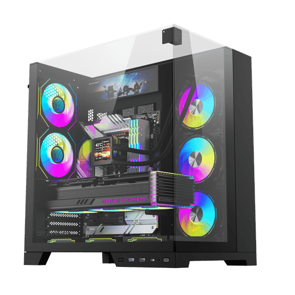  VỎ CASE MÁY TÍNH DARKFLASH TH285 PLUS ATX BLACK - WHITE 