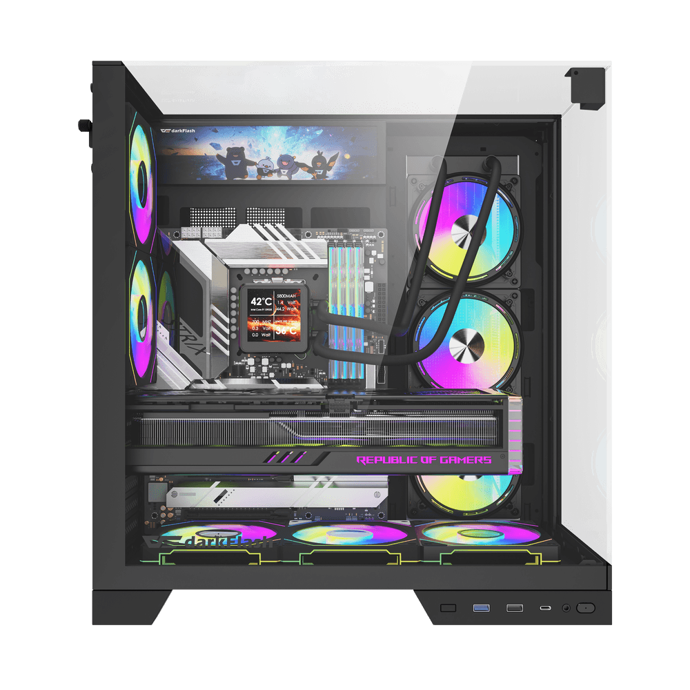 VỎ CASE MÁY TÍNH DARKFLASH TH285 PLUS ATX BLACK - WHITE