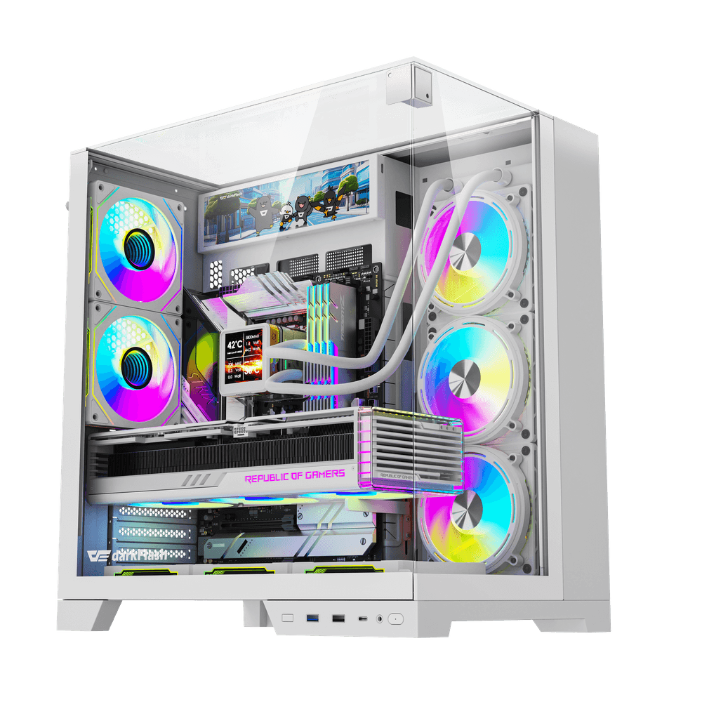 VỎ CASE MÁY TÍNH DARKFLASH TH285 PLUS ATX BLACK - WHITE