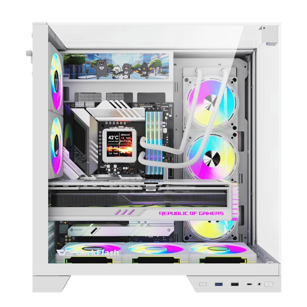 VỎ CASE MÁY TÍNH DARKFLASH TH285 PLUS ATX BLACK - WHITE