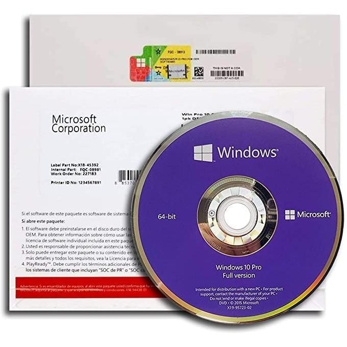 Phần mềm Windows 10 Pro 64bit English 1pk DSP OEI DVD (FQC-08929)