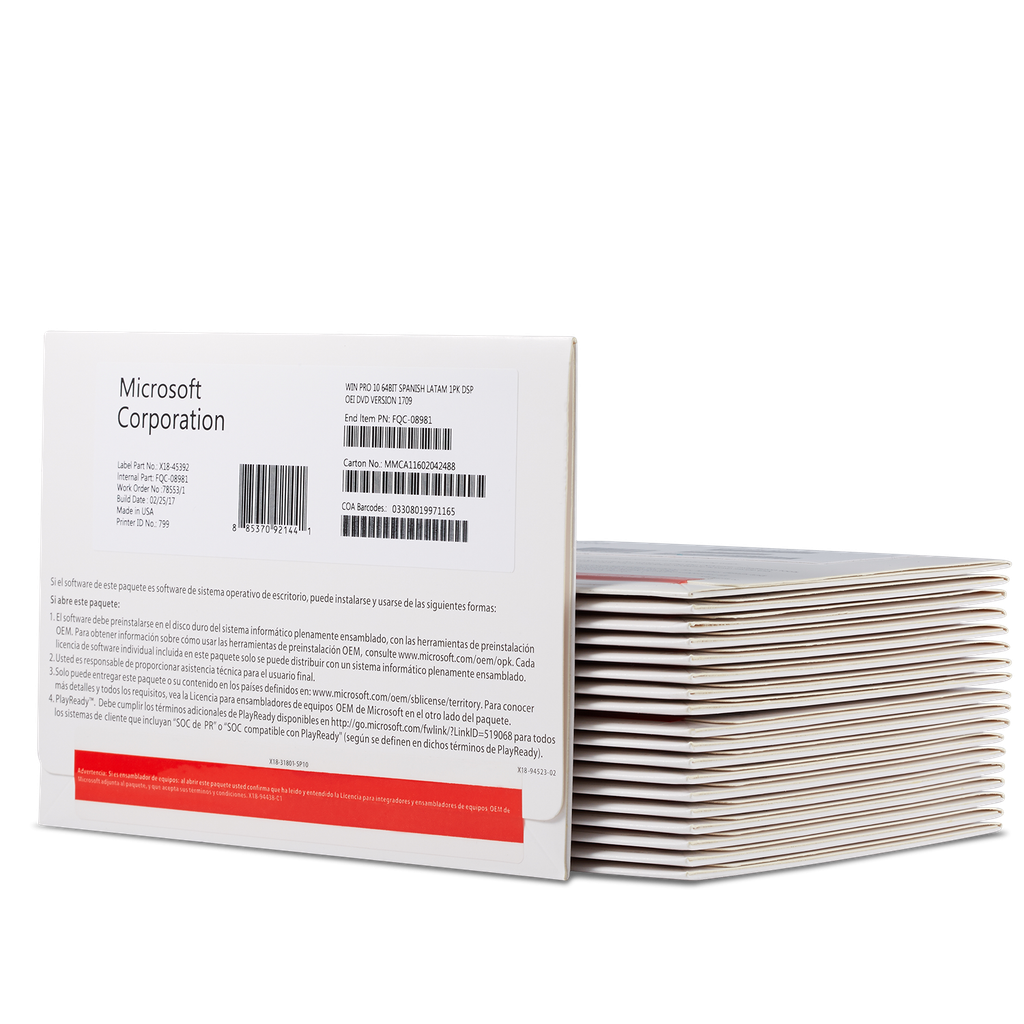 Phần mềm Windows 10 Pro 64bit English 1pk DSP OEI DVD (FQC-08929)