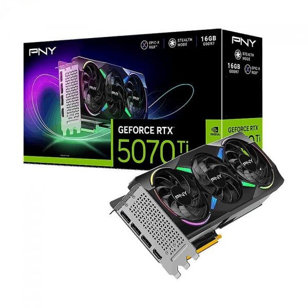 Card Màn Hình PNY GeForce RTX 5070 Ti 16GB ARGB EPIC-X OC 3 Fan