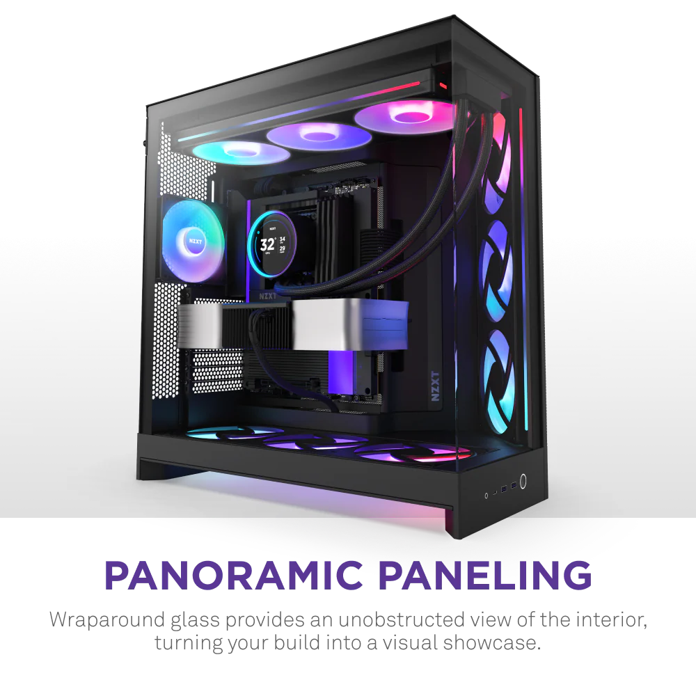 CASE NZXT H9 FLOW RGB PLUS (2025) ALL BLACK - WHITE