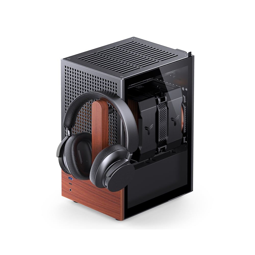 Vỏ Case JONSBO Mini T6 Black Wood - Silver Wood ( ITX, Đen)