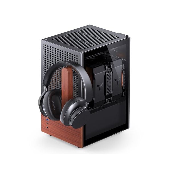  Vỏ Case JONSBO Mini T6 Black Wood - Silver Wood ( ITX, Đen) 