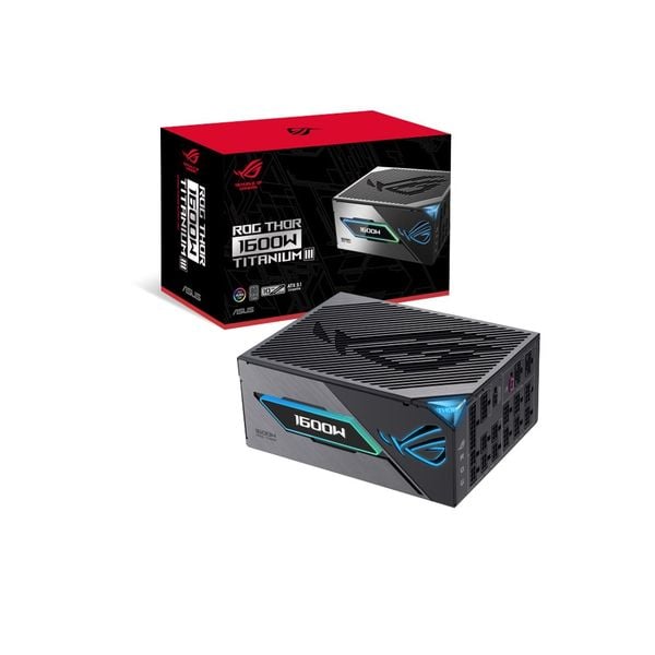  Nguồn máy tính ASUS ROG THOR 1600T3 (1600W, ATX 3.1, PCIe 5.0, 80 Plus Titanium, Full Modular, 10 năm bảo hành) 