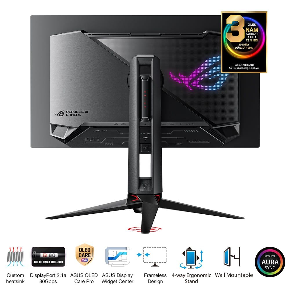 Màn Hình Gaming ASUS ROG Swift OLED PG27UCDM (26.5 inch - 4K - OLED - 240Hz - 0.03ms)
