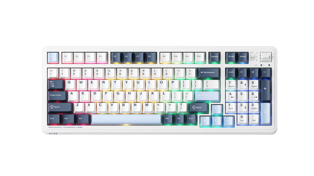 Bàn phím cơ Machenike KG98 Purple Gold switch | Black Green - White Blue