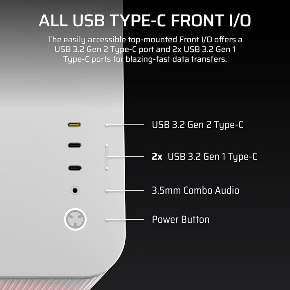 Vỏ Case Corsair AIR 5400 RS-R ARGB Tempered Glass Mid-Tower Black - White