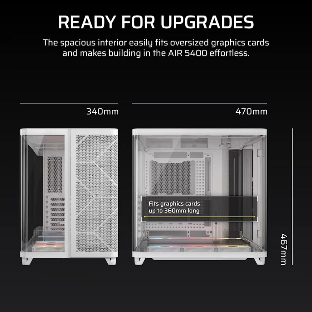 Vỏ Case Corsair AIR 5400 RS-R ARGB Tempered Glass Mid-Tower Black - White