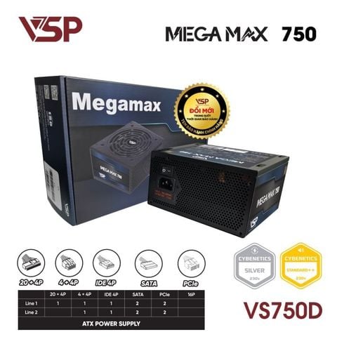  Bộ nguồn máy tính ATX VSP MEGAMAX VS750D - 750W 