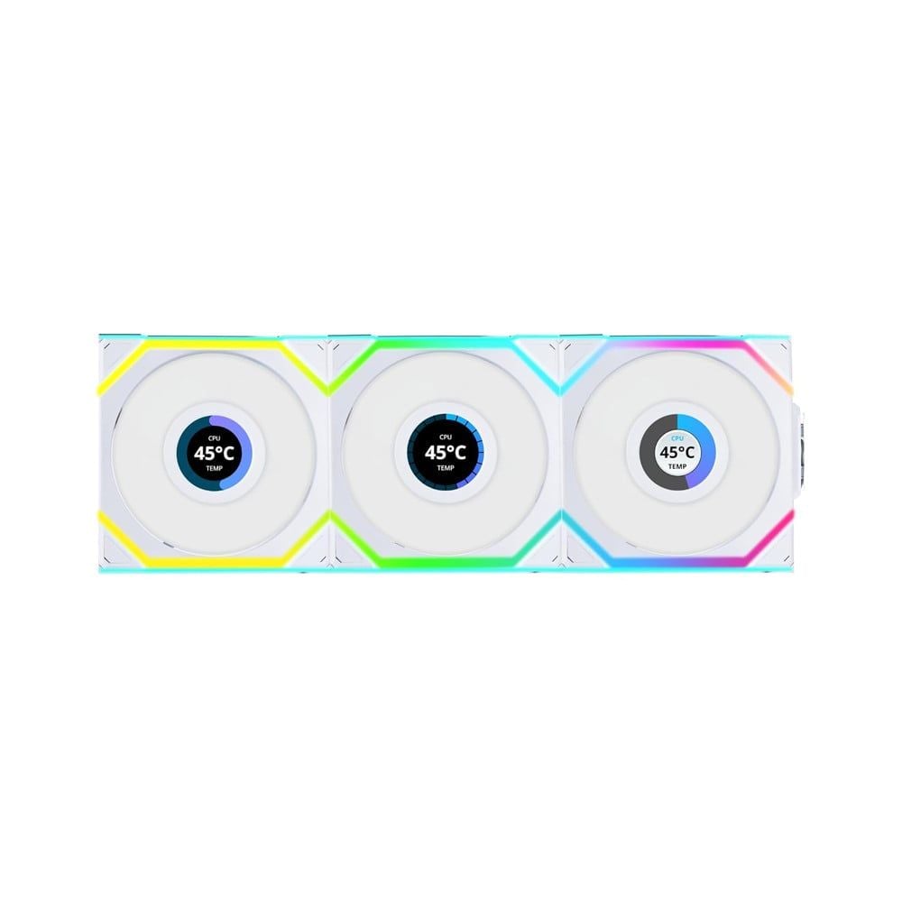 Bộ 3 FAN CASE LIAN LI UNI FAN SL Wireless LCD 120 | Black - White