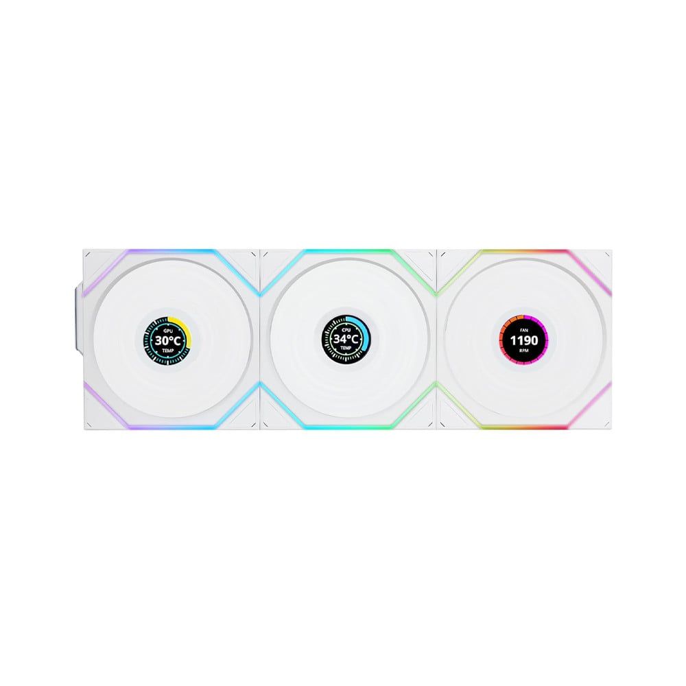 Bộ 3 FAN CASE LIAN LI UNI FAN TL Wireless LCD 120 | Black - White