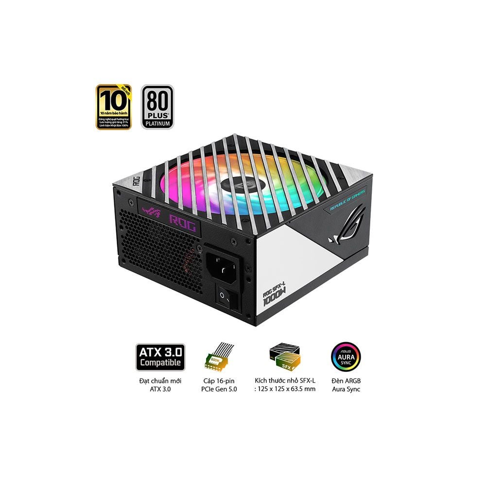 Nguồn SFX-L Asus ROG LOKI 1000P 1000w Platinum ( ATX 3.0 - Pcie 5.0 - Full Modular)