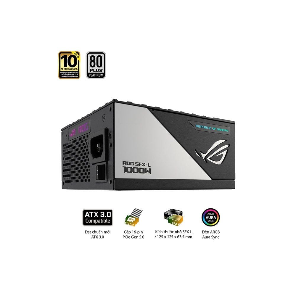 Nguồn SFX-L Asus ROG LOKI 1000P 1000w Platinum ( ATX 3.0 - Pcie 5.0 - Full Modular)