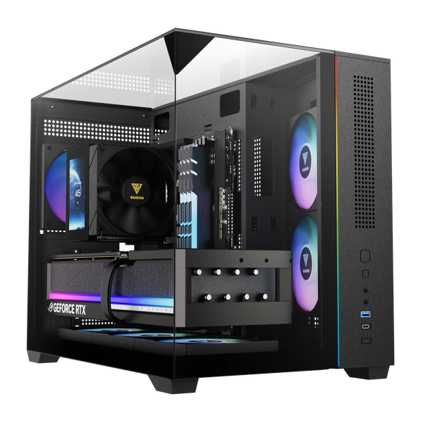  Case Gamdias ATLAS M3M (Đen/Black, sẵn 3 Fan ARGB) 