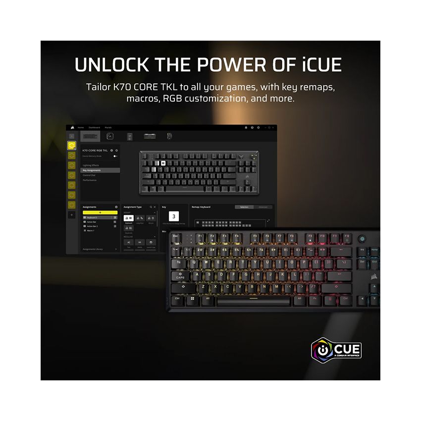 Bàn phím cơ Corsair K70 CORE TKL RGB CH-911911E-NA