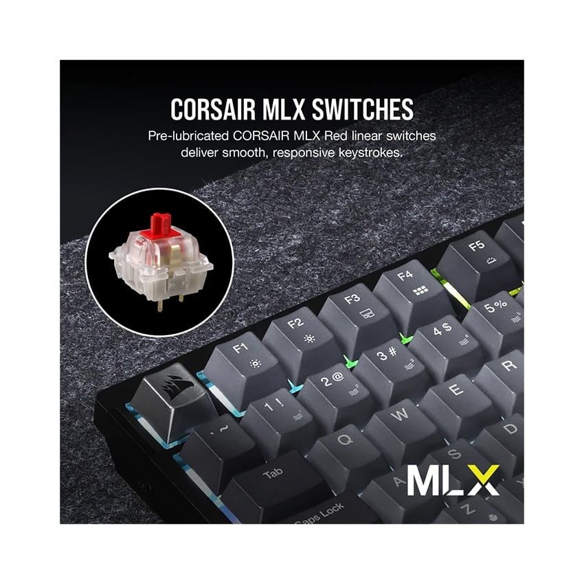 Bàn phím Corsair K65 CSR RED-BLK-GREY CH-91D401L-NA