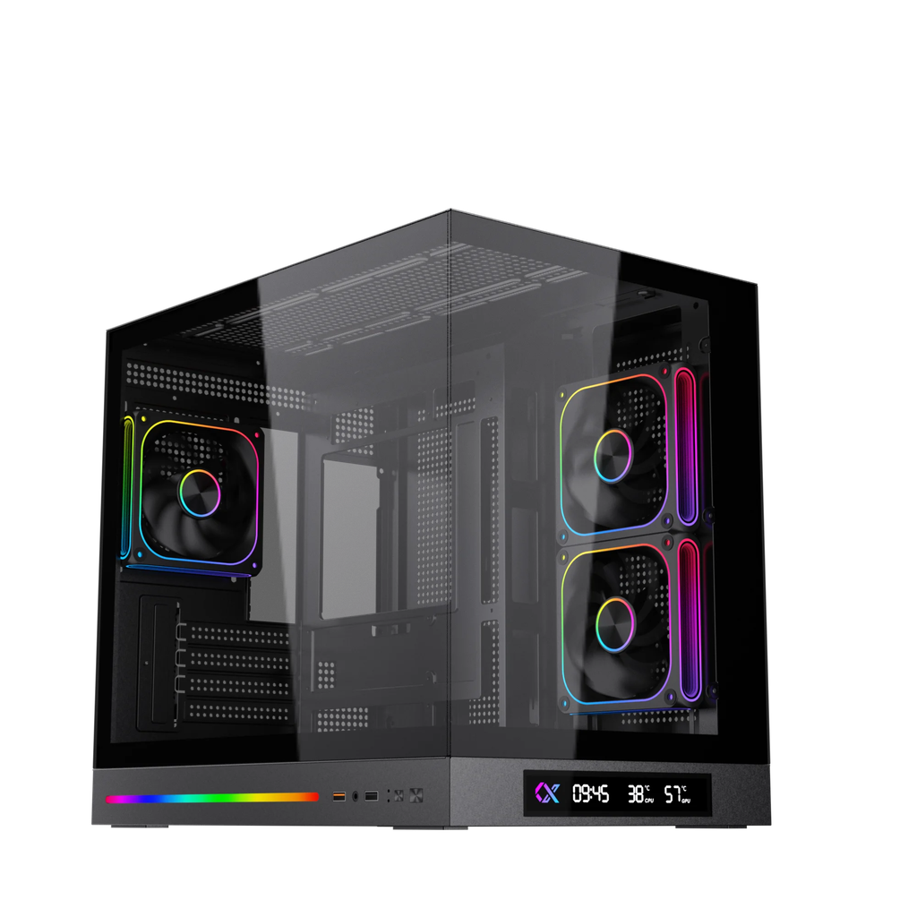 Thùng máy Xigmatek Cloud M DGT Black - White | M-ATX/Mini ITX, Không kèm fan ( Có bản kèm Fan )