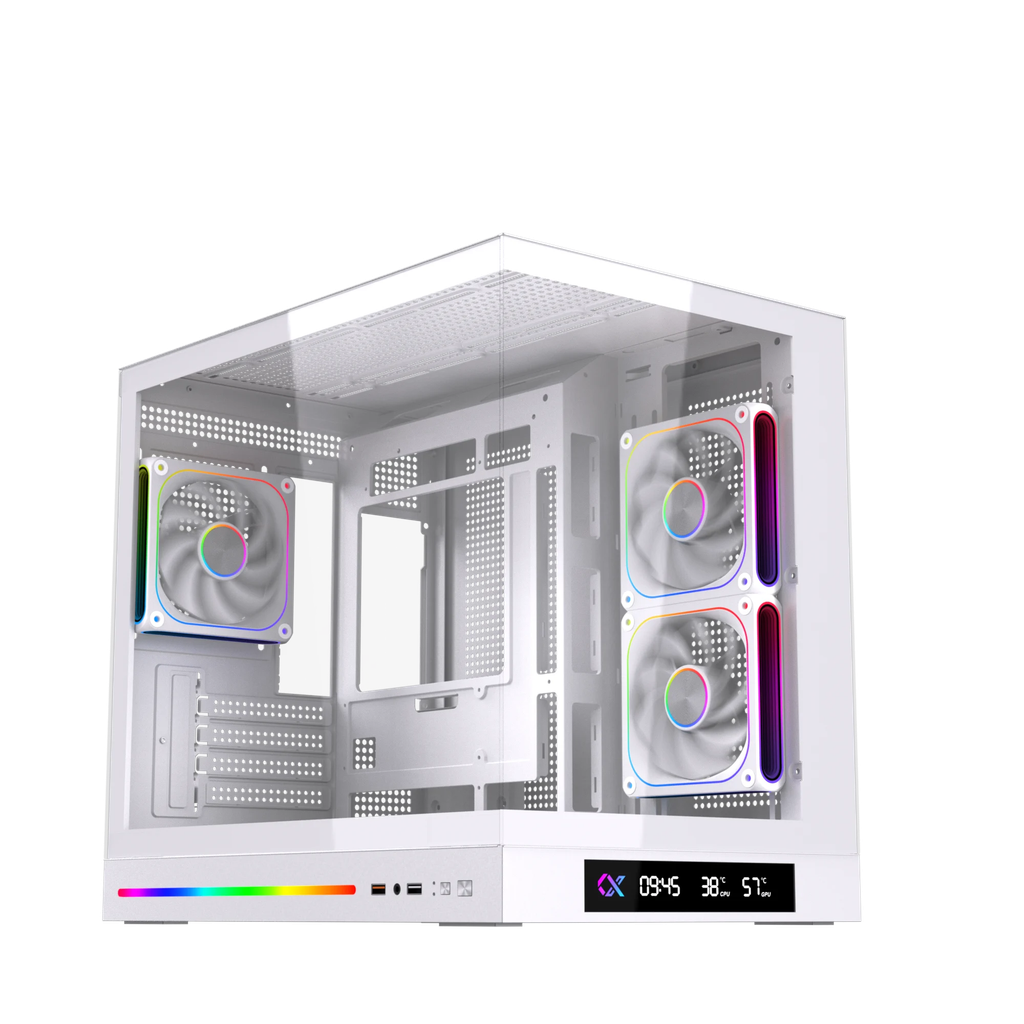 Thùng máy Xigmatek Cloud M DGT Black - White | M-ATX/Mini ITX, Không kèm fan ( Có bản kèm Fan )