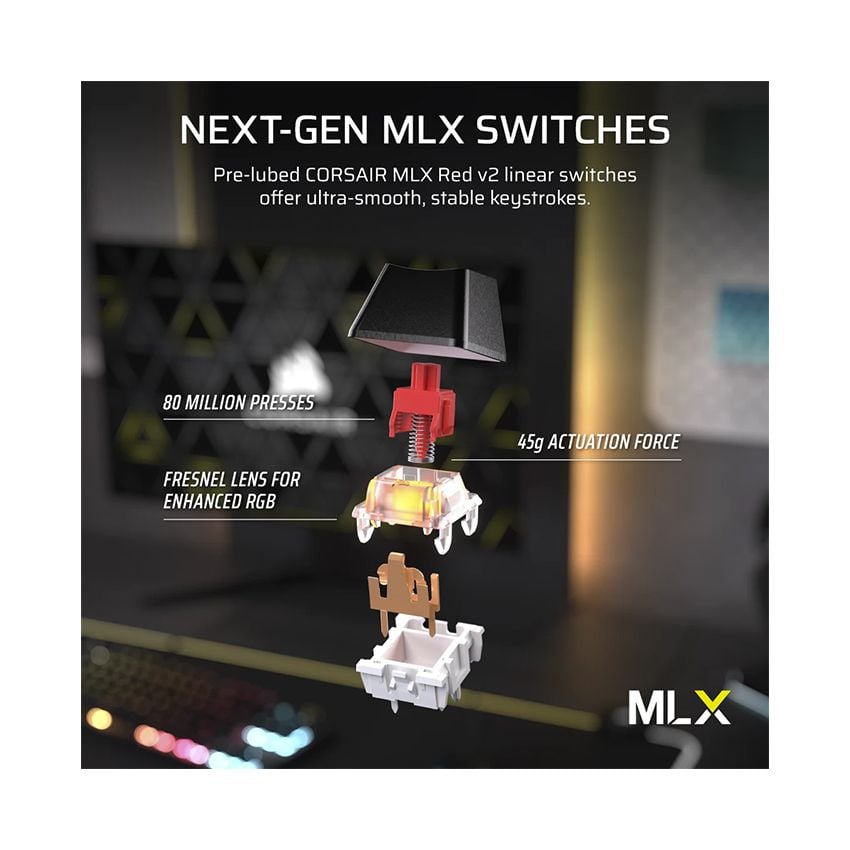 Bàn phím cơ Corsair K70 CORE TKL WIRELESS RGB CH-914901E-NA