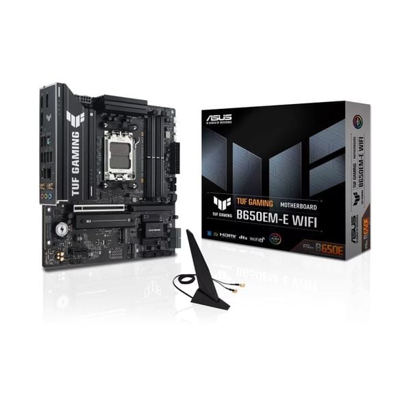  Mainboard ASUS TUF GAMING B650EM-E WIFI (AMD B650, Socket AMD AM5, m-ATX, 4 Khe RAM DDR5, Wi-Fi 6, Bluetooth 5.2) 