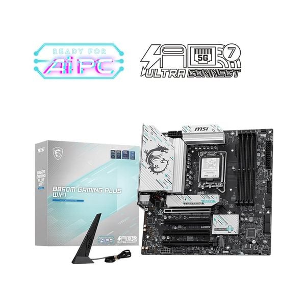  Mainboard MSI B860M GAMING PLUS WIFI (Chipset Intel B860, Socket LGA 1851, DDR5 256GB, Micro-ATX) 