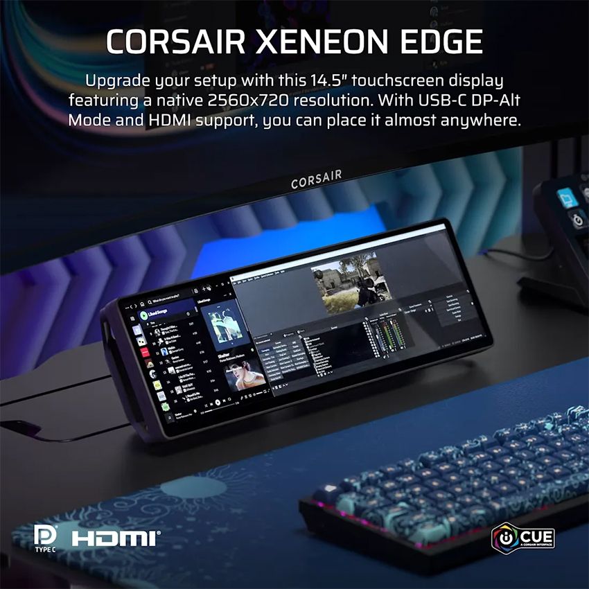 Màn hình cảm ứng Corsair XENEON EDGE 14.5″ UWHD AHVA 60Hz CC-9011306-WW