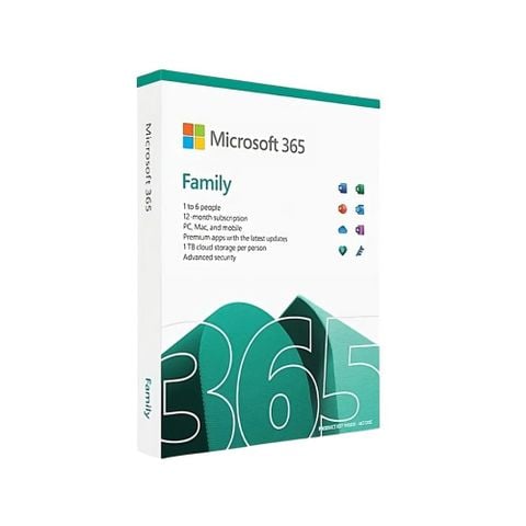  Phần mềm Microsoft Office 365 Family Subscr PK Lic 1YR Online APAC EM ESD - Hàng chính hãng 