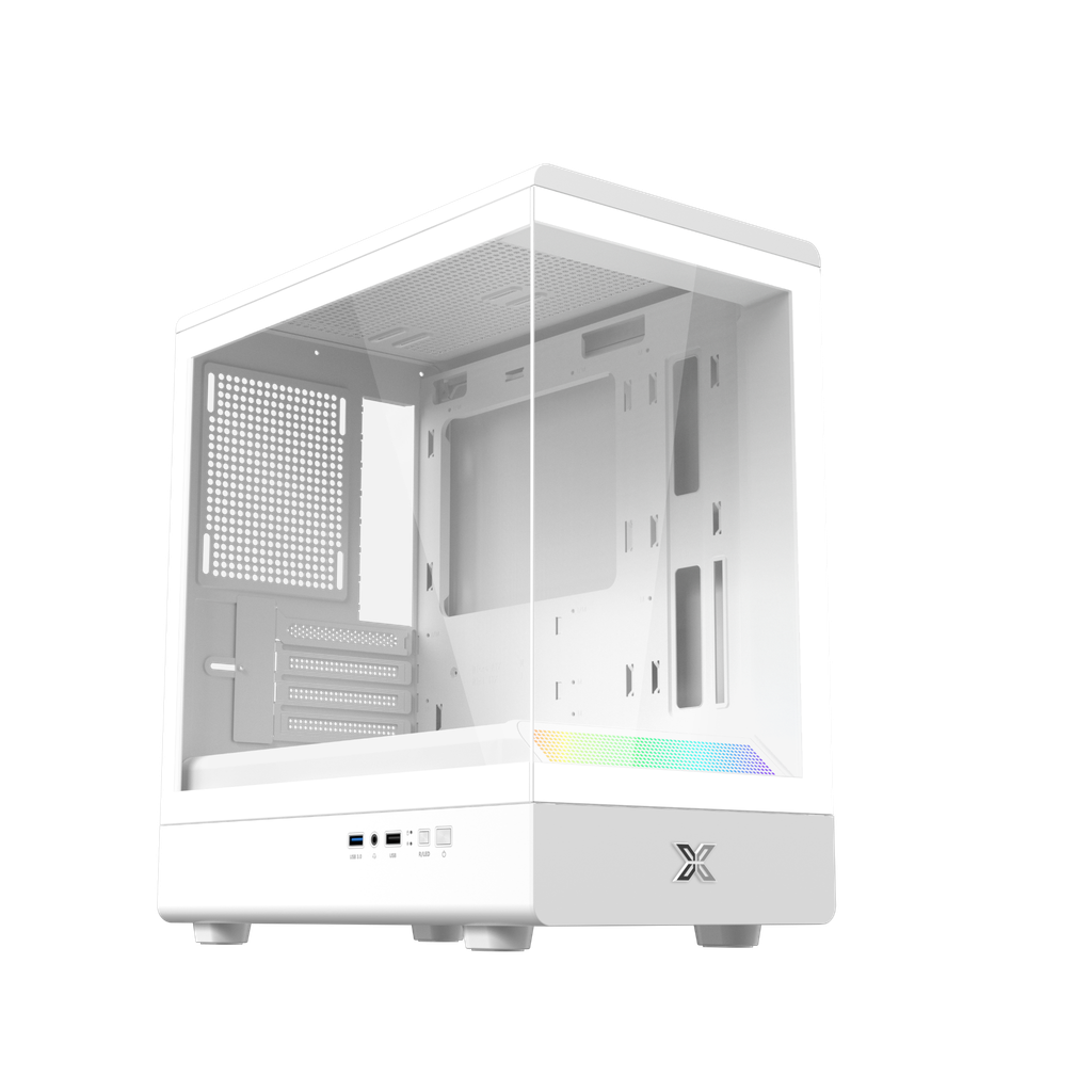 Case XIGMATEK PURA MS Black - Artic White (M-ATX, ARGB LIGHTING BAR)
