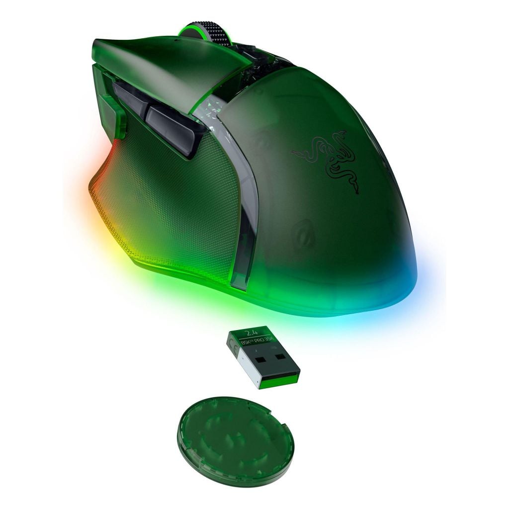 Chuột Razer Basilisk V3 Pro 35k Black - White - Phantom Green