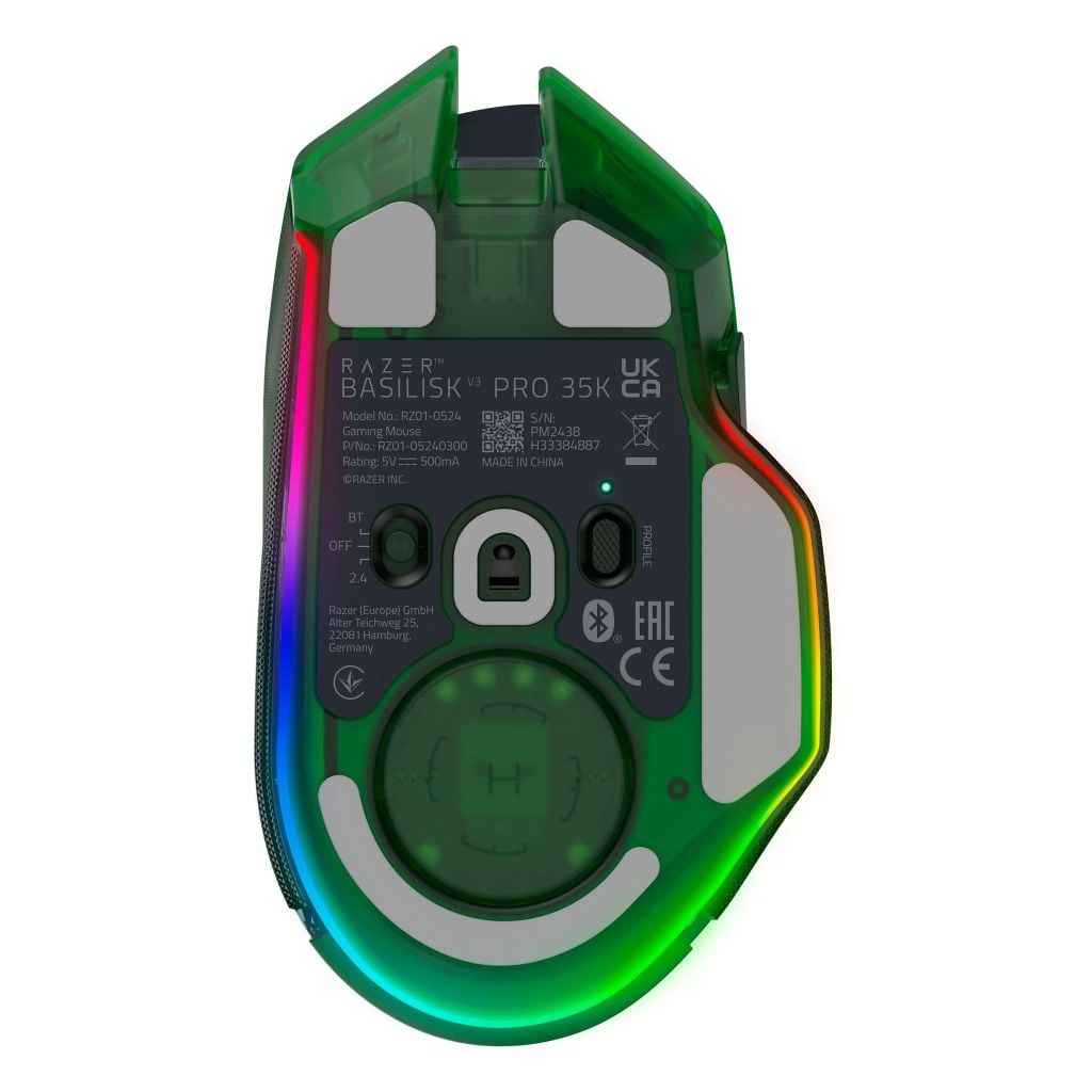 Chuột Razer Basilisk V3 Pro 35k Black - White - Phantom Green