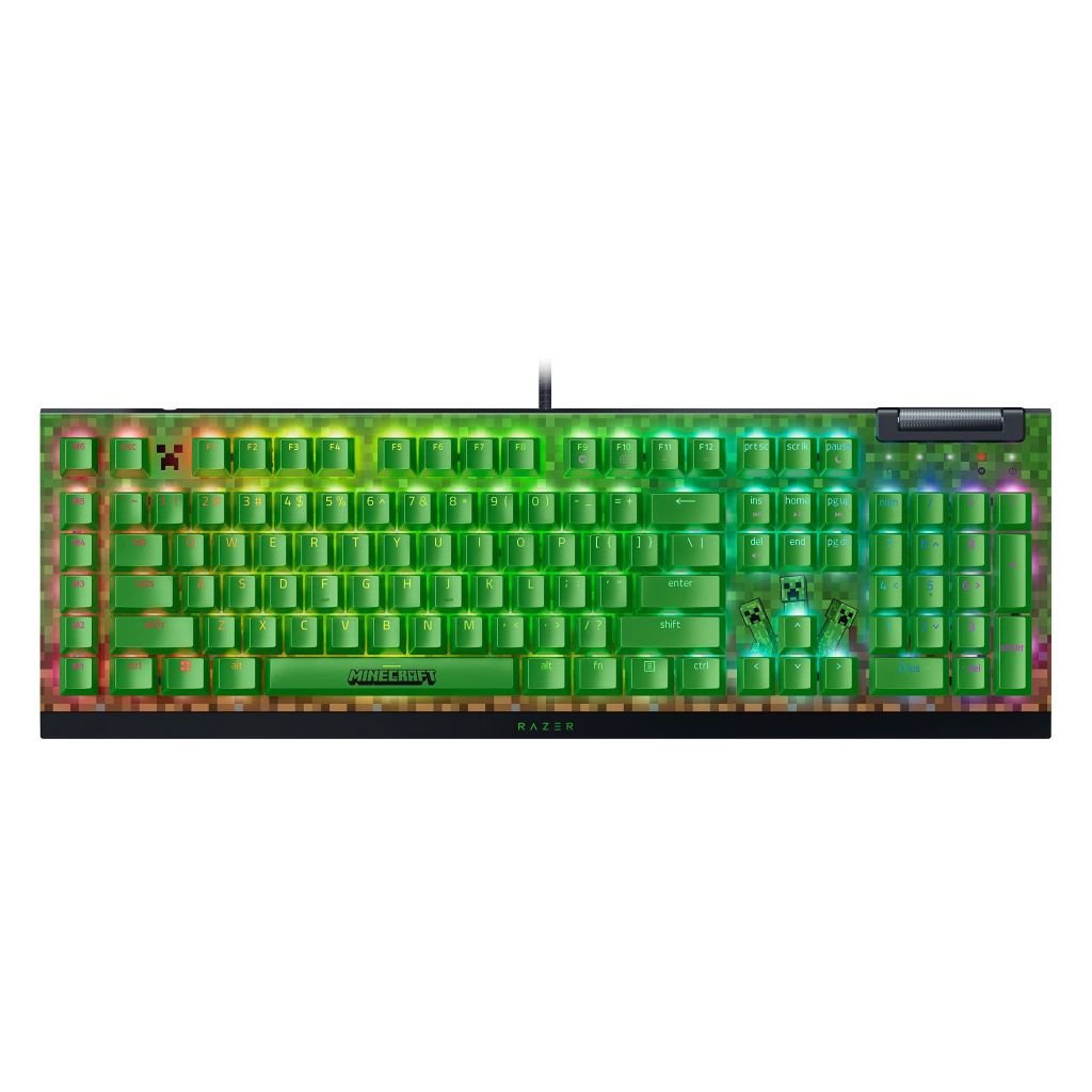 Bàn phím Razer Blackwidow V4 X (Green Sw) Minecraft