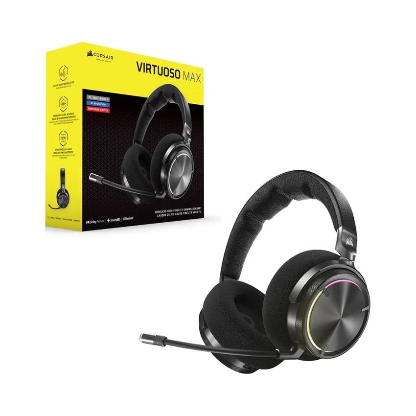 Tai Nghe Không Dây Corsair Virtuoso MAX Carbon - White