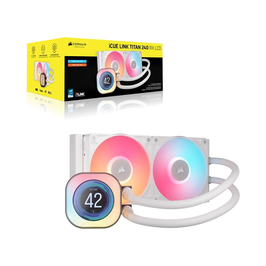 Tản nhiệt nước Corsair iCUE LINK TITAN 240 RX LCD Black - White