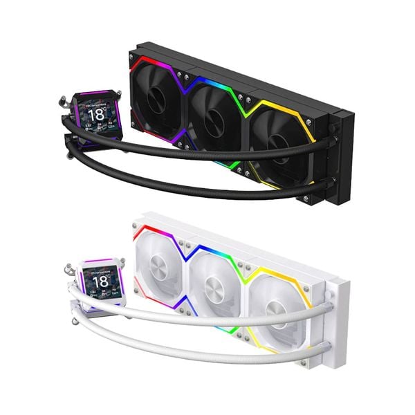  Tản nhiệt nước Leopard Astro Shell 360 ARGB Digital LCD | Black - White 