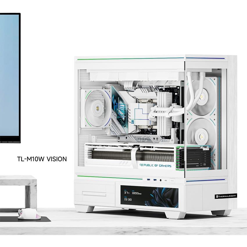 VỎ CASE THERMALRIGHT TL-M10 VISION (Mid-Tower,No Fan, Black/White)
