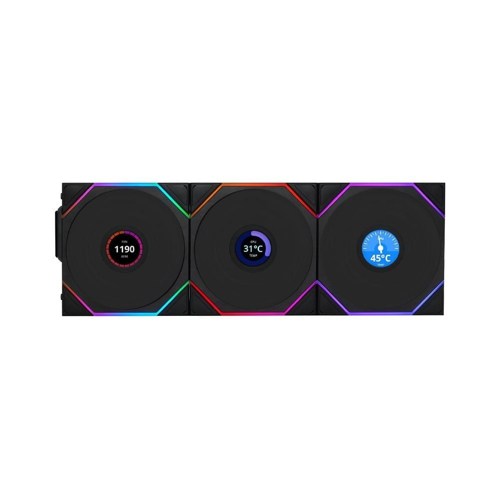 Bộ 3 FAN CASE LIAN LI UNI FAN TL Wireless LCD 120 | Black - White
