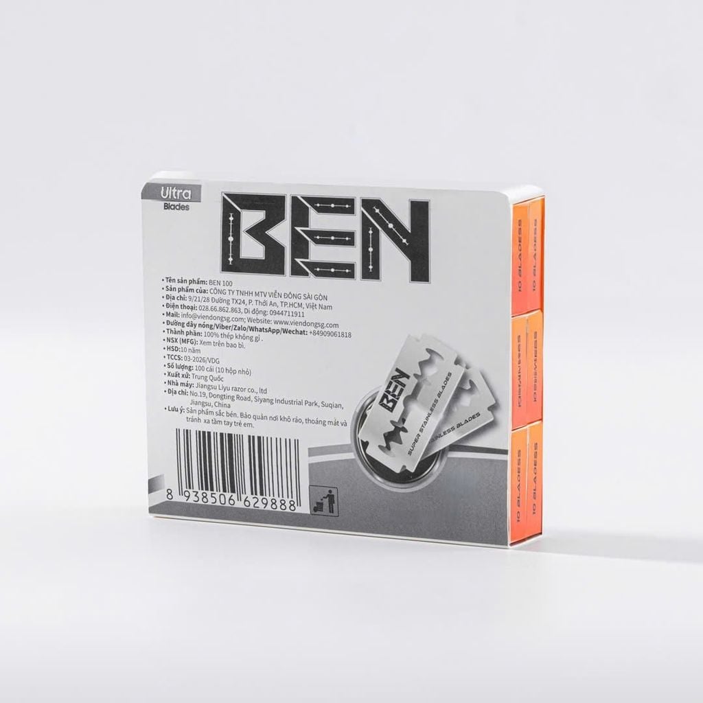 100 lưỡi lam BEN - Hàng tiêu chuẩn