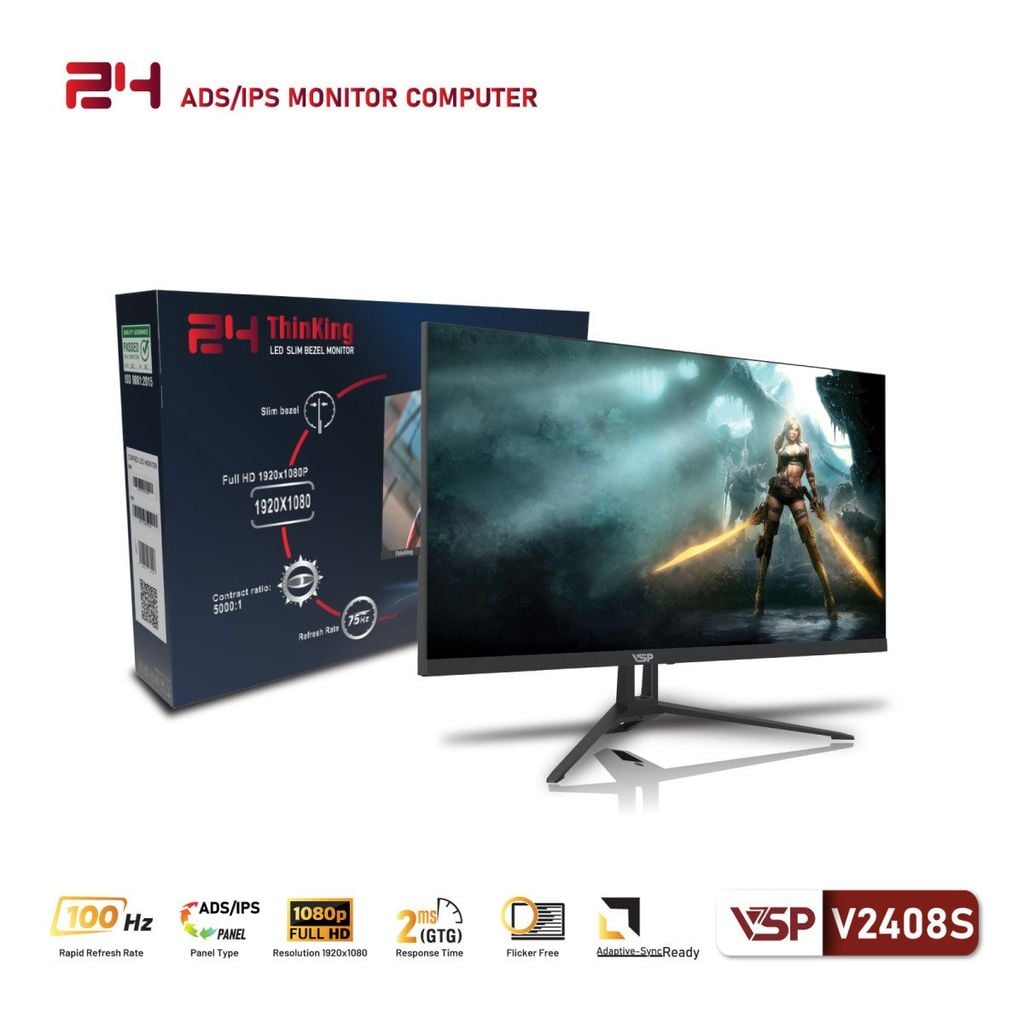 Màn hình VSP V2408S | 24 inch | Full HD | IPS | 100Hz