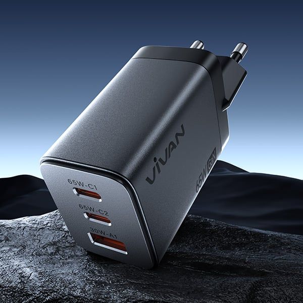 Cóc sạc nhanh VIVAN GaN65 65W (1 USB A + 2 USB C)