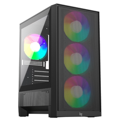 Case Gaming LinkTech Bahamut M 4F M-ATX | Kèm Sẵn 4 Fan Fixed RGB