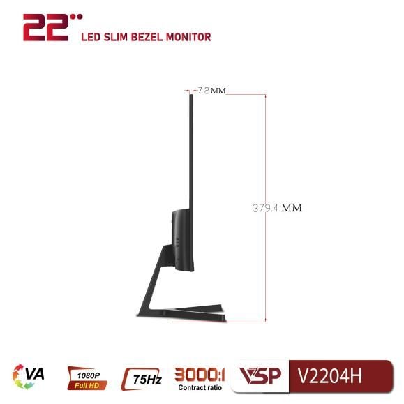 Màn hình phẳng VSP V2204H | 100Hz | 22 inch | VA | FHD | 75Hz | 4ms